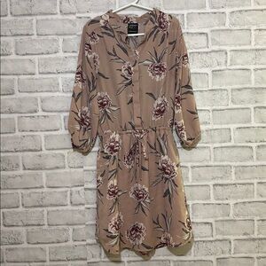 Kids urban button up dress with pockets, pale pink size medium 10/12, lined